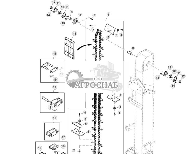 Clean Grain Elevator Chain W Steel Plates - ST847193 751.jpg